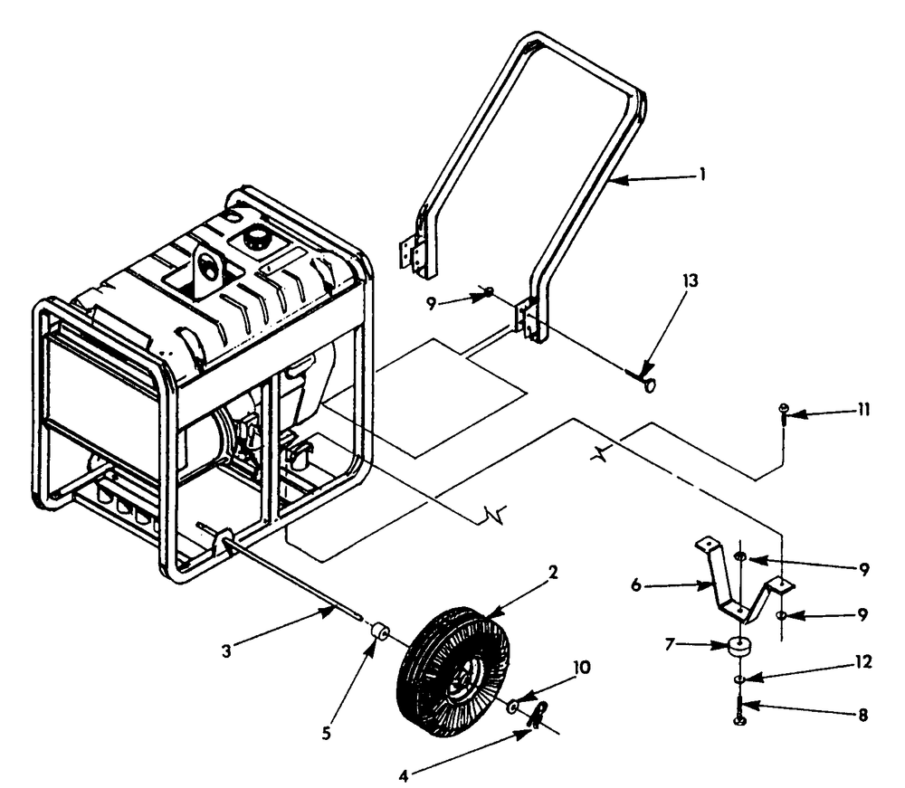 Wheel Kit Diagram and Parts List for 9862-0-1N168  Briggs and Stratton Generator